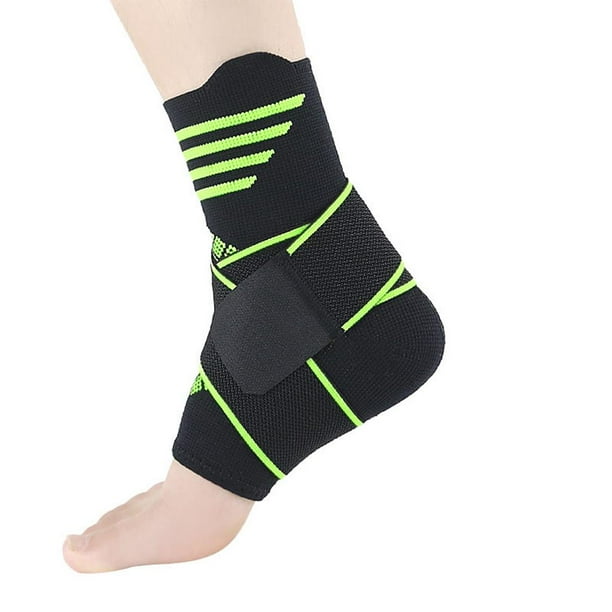 Soporte de tobillo Durable Lavable de compresión elástico Stripe verde XL shamjiam Apoyo de apoyo de tobillo