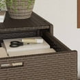 thumbnail image 3 of vidaXL Garden Storage Cabinet Brown 105x55x113 cm Poly Rattan, 3 of 5