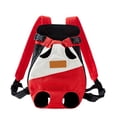 thumbnail image 5 of Large Size Red Pet Front & Backpack Carrier, Adjustable 4-Point Straps Portable Pet Chest Carrier Bag For Small & Medium Dogs, Cats, Outdoor Hiking, Travel, Walking For Family Pet, 5 of 6
