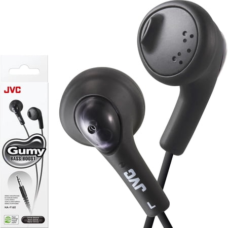 JVC Gumy In-Ear Earbuds, Black