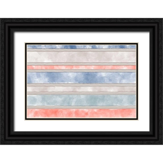 Murdock, Ramona 18x13 Black Ornate Wood Framed with Double Matting Museum Art Print Titled - Coastal Stripe I