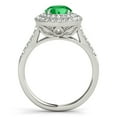 thumbnail image 6 of 1.25 Ct Halo Antique Design Emerald & Diamond Engagement Ring - 14K Gold, 6 of 7