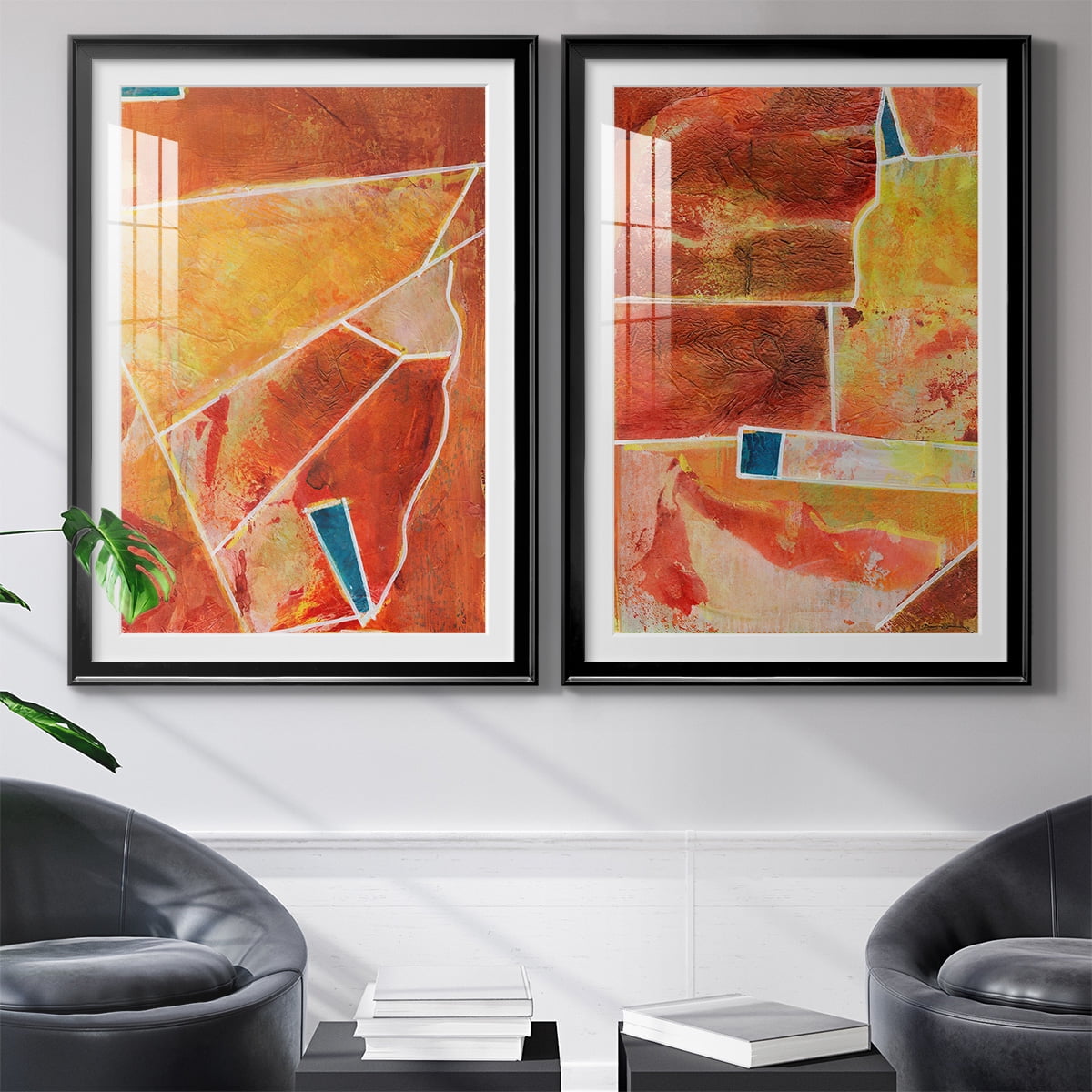 Wexford Home Primary Connection III Premium Framed Print, 26.5" x 36.5" - Ready to Hang, Black (Set of 2)