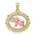 thumbnail image 1 of 10k Two-tone Elephant Charm in 10k Yellow and White Gold, 1 of 3