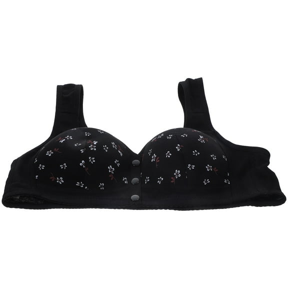 SEWCHICS Comfortable Front Closure Bras for Women, Chinlon Fabric, Black, Size 34B, Supportive and Soft