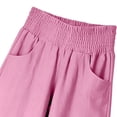 thumbnail image 6 of Xuyuer Women's Casual Loose Solid Shirred Elastic Waist Wide Leg Long Pants with Pockets - Relaxed Trousers, Pants for Women, 6 of 8