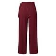 thumbnail image 5 of Women's Wide Leg Casual Pants Summer High Waist Side Tie Knot Lightweight Loose Flowy Beach Trousers With Pockets Women Pants Casual plus Size plus Size Pants for Women A Women Pants Track Pants Wide, 5 of 5
