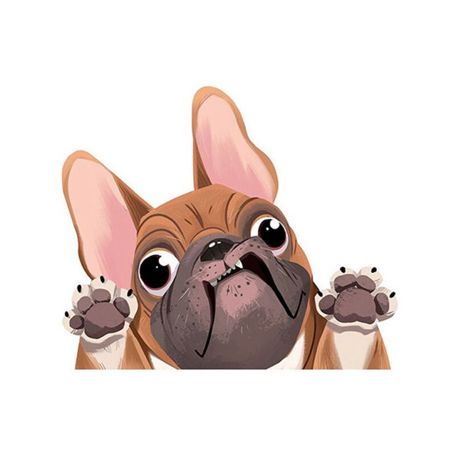 Pegatinas para coche de 1 pieza, pegatinas para perros, pegatinas bonitas para coches, pegatinas para ventanas de coches con pegatinas para perros, pegatinas para coches de perros, Bulldog caqui