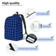 thumbnail image 3 of Disketp Buffalo Plaid Blue Black print Canvas Backpack Lightweight Travel Daypack Student Rucksack Laptop Backpack-, 3 of 5