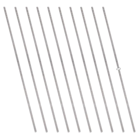 10pcs 304 Stainless Steel Fully All Threaded Long Screw Threaded Rod Studs for Anchor Bolts Clamps Stainless Steel Color 252x4mm