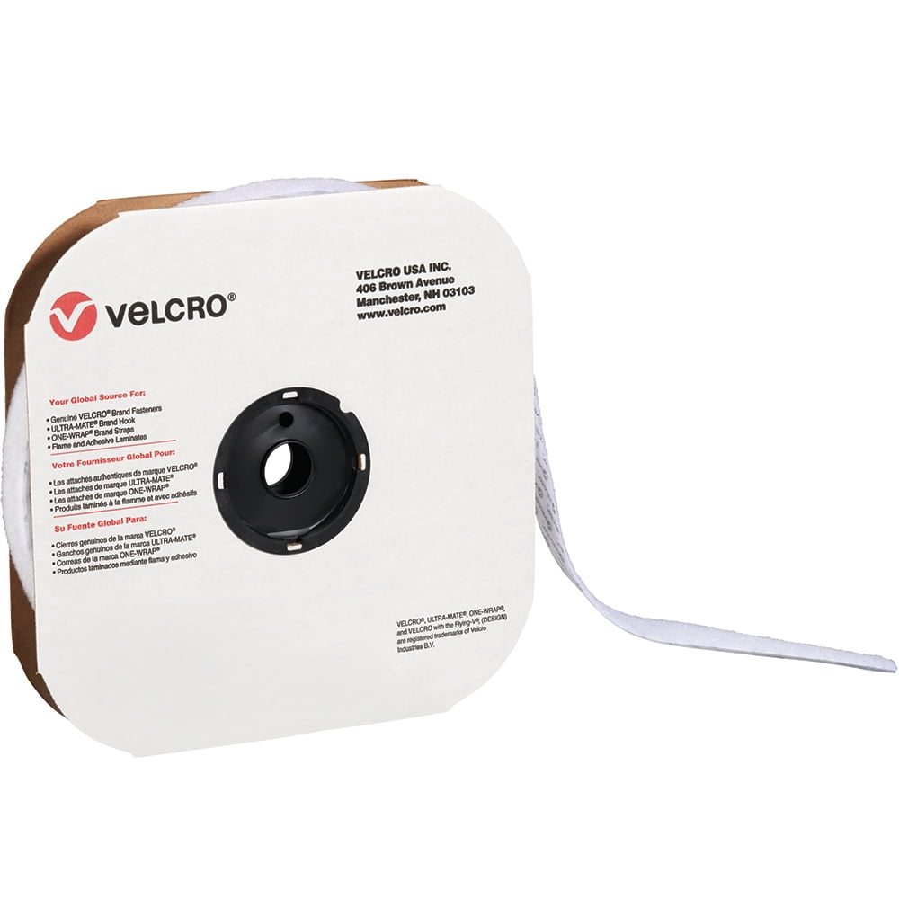 VELCRO® Brand Velcro Tape Individual Strips Hook 1" x 75' White 1/Case