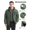 thumbnail image 7 of Men Down Jacket Hooded Lightweight Packable Puffer Jacket Water-Resistent Down Jacket, 7 of 7