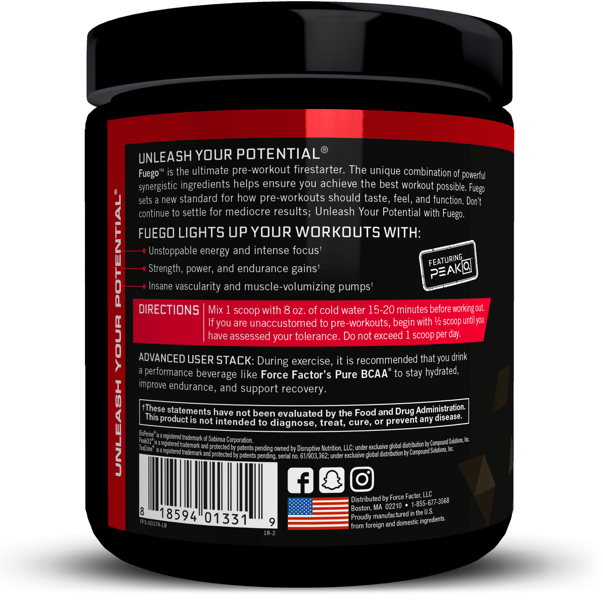 Force Factor Fuego Pre Workout Blue Raspberry 20 Servings Walmart Com Walmart Com