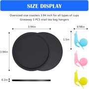 Coasters for Drinks Absorbent, Silicone Drink Coasters Set of 6,Heat Resistant Waterproof Large Coffee Table Rubber Coaster