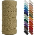 thumbnail image 1 of HSHDLDF Khaki Macrame Cord 3mm x 109yards, Colored Macrame Rope, 3 Strand Twisted Cotton Rope Macrame Yarn, Colorful Cotton Craft Cord for Wall Hanging, Plant Hangers, Crafts, Knitting, 1 of 7