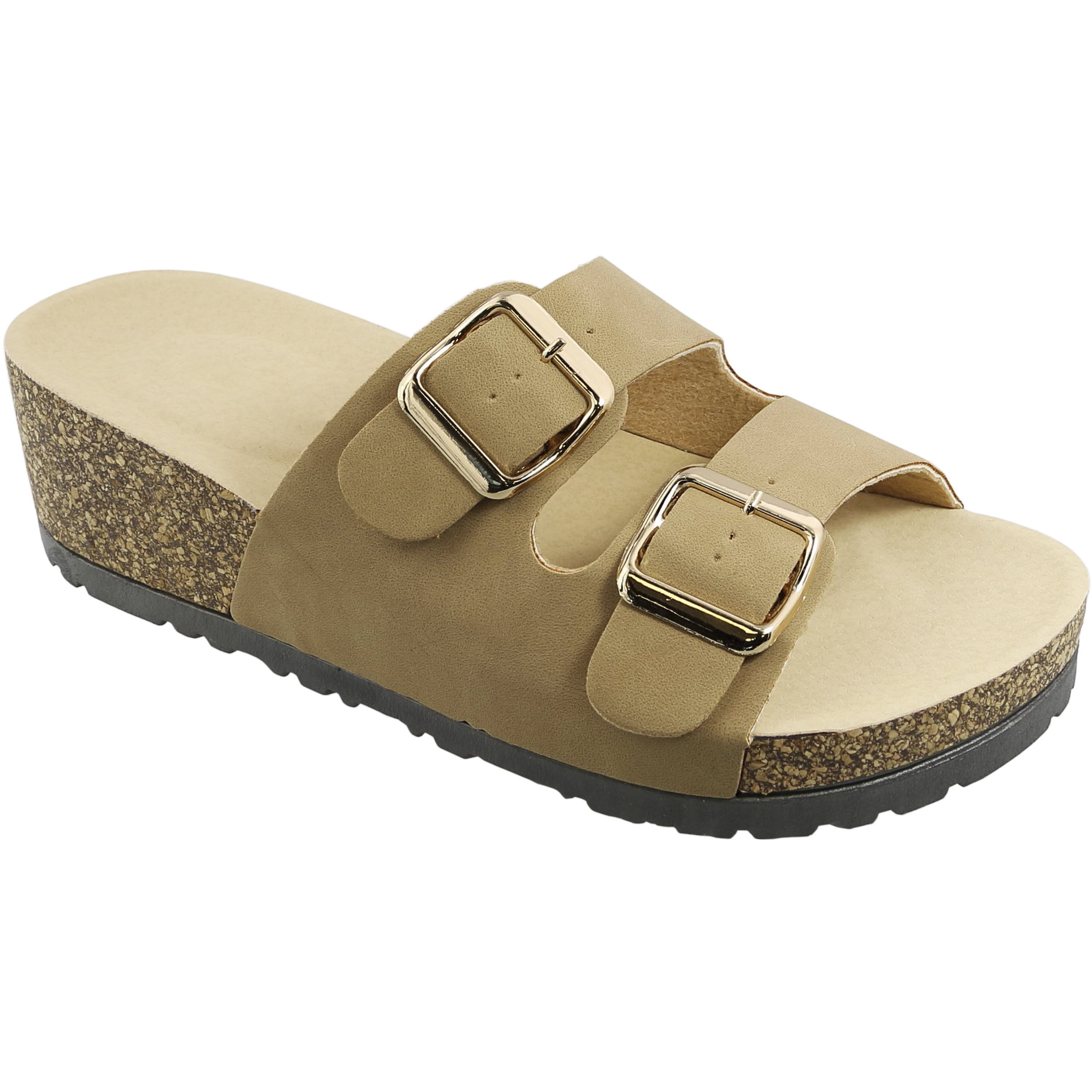 double strap glitter sandals