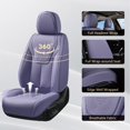 thumbnail image 2 of FLORICH Front Set Car Seat Covers, Luxury Faux Leather Seat Protectors, Automotive Seat Cover Universal Fit for Most 5 Seats Vehicles, Purple, 2 of 7