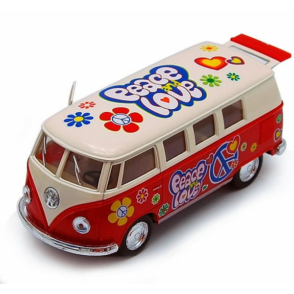 1962 Volkswagen Classical Bus, Red - Kinsmart 5377DF - 1/32 scale Diecast Model Toy Car (Brand New, but NOT IN BOX)