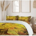 thumbnail image 6 of Ambesonne Landscape Duvet Cover Sets, Fall Trees Leaf Road, 2-Queen, Ginger Yellow Marigold, 6 of 7