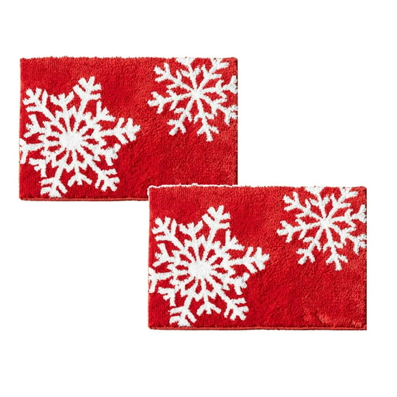 Leojiow 2 Pcs Tapis de Salle de Bain Luxueux et d'Hiver Doux et Absorbant en Fibre Fine Tapis de Salle de Bain Antidérapant Dos en Tpr Tapis de Salle de Bain Convient aux Planchers A