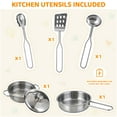 thumbnail image 5 of Pirecart Pretend Play Kitchen Wooden Kids Cooking Play Toy Set with Cookware Accessories, Sink, Microwave and Realistic Light & Sounds, Gifts for Age 3+, Pink, 5 of 9