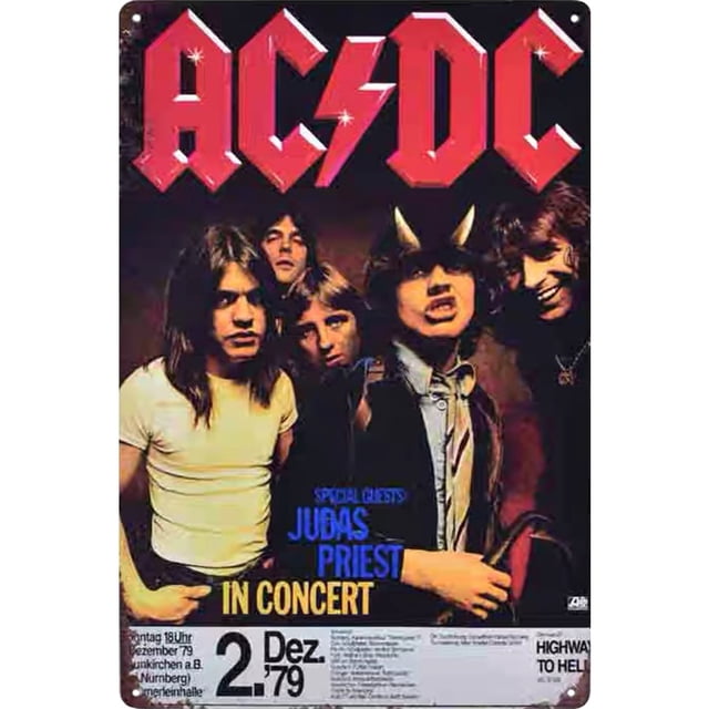 Hojalata Rectangular 20*30cm Plano Serie Personajes Banda AC/DC (A)