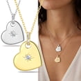 thumbnail image 5 of Beautlace Reversible Heart Pendant Necklace for Women,18K Gold Plated Double-Sided CZ Love Heart Necklace,Love Jewelry Gift for Mom Wife Girlfriend, 5 of 10