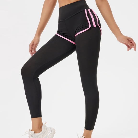 CQONEPT Womens Legging High Waist Stretch Full Length Yoga Pant Comfy Tight Sports Gym Bottom Non See Tummy Control Pants Pink M
