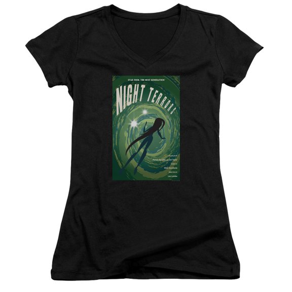 Star Trek Tng Season 4 Episode 17 Junior Women's V-Neck T-Shirt Black