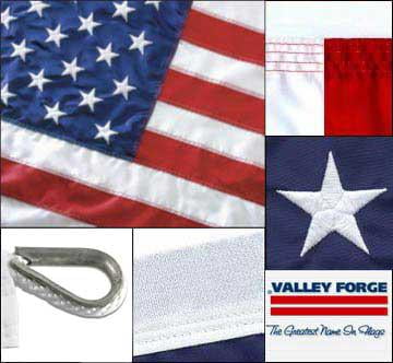 American Flag 8ft x 12ft Sewn Nylon by Valley Forge
