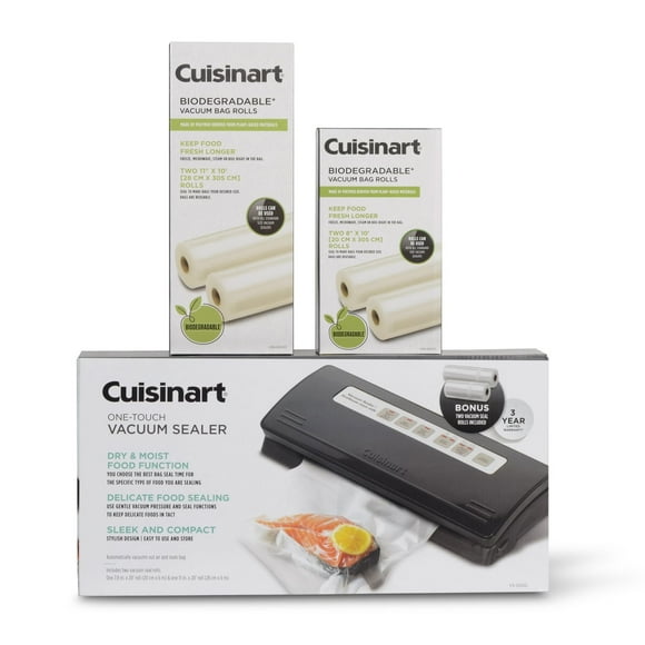 Scelleuse sous vide Cuisinart One Touch avec 4 rouleaux biodégradables en prime