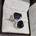 thumbnail image 2 of Natural Amethyst Ring, Raw Amethyst Gemstone Ring, Feb Birthstone, Double Stone, 925 Sterling Silver, Womens Ring, Christmas, Thanksgiving, Handmade, Statement Jewelry, Rough Adjustable Jewelry, 2 of 6