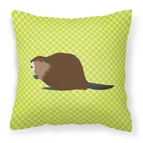 Carolines Treasures BB7699PW1414 Eurasian Beaver Green Fabric Decorative Pillow, 14 x 14 in.