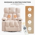 thumbnail image 4 of JONPONY Massage Rocker Recliner Chair with Vibration Massage and Heat Ergonomic Lounge Chair for Living Room with Rocking Function and Side Pocket, 2 Cup Holders, USB Charge Port,Beige, 4 of 13