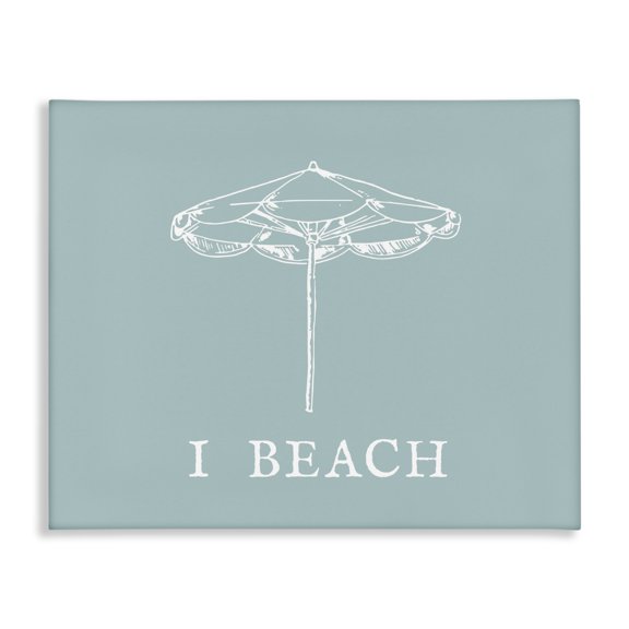 Stupell Industries Tropical I Beach Phrase with Umbrella Canvas Art, 30 x 24, by Lil' Rue