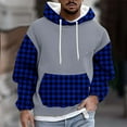thumbnail image 2 of AnuYalue Men's Big and Tall Plaid Graphic Hoodie Casual Long Sleeve Hooded Sweatshirts Outdoor Athletic Pullover Oversize Color Block Hoodies, 2 of 5
