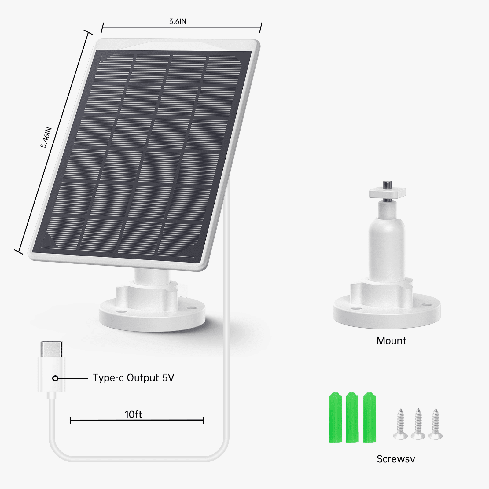 TOGUARD 3W Solar Panel for SC23 Battery Security Camera System