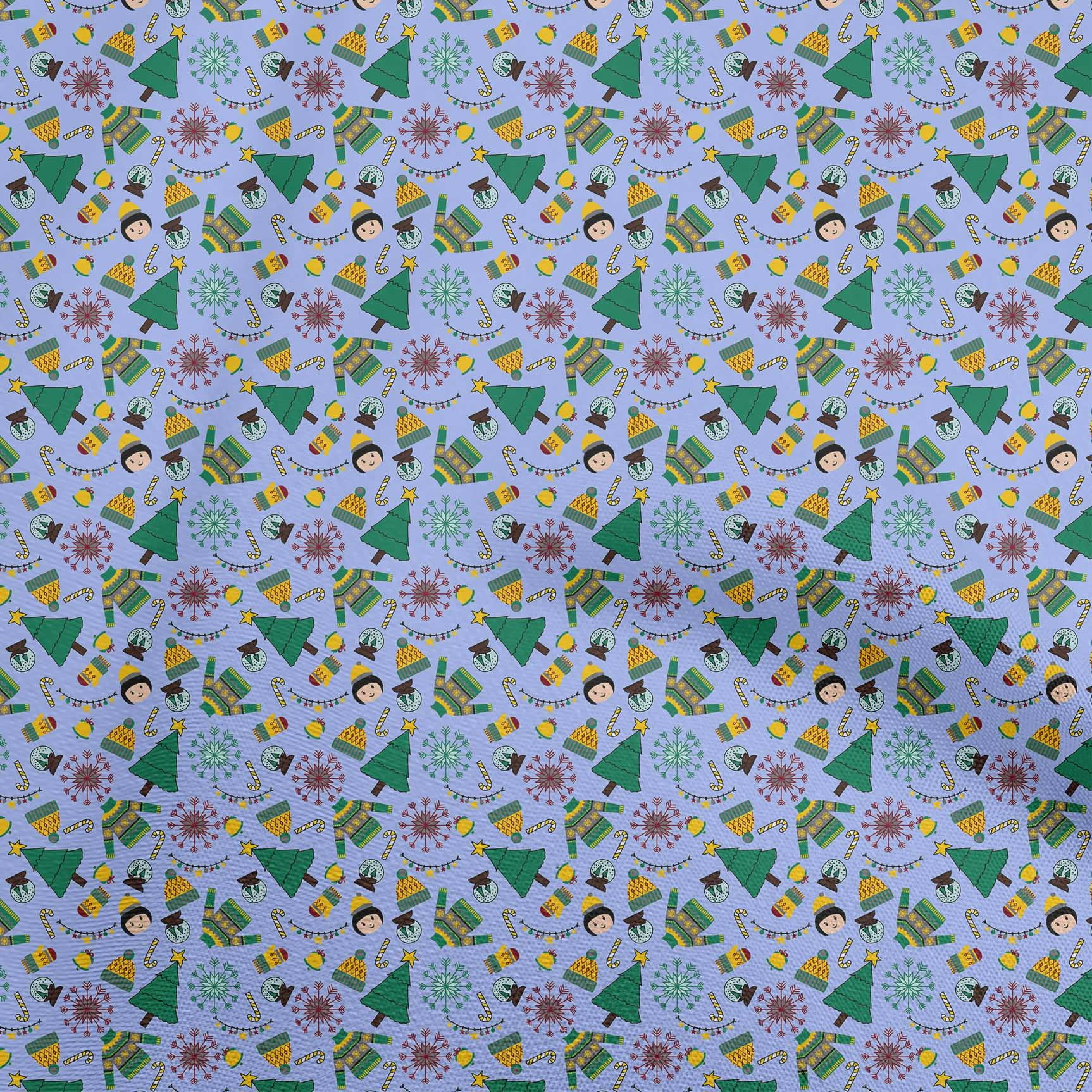 oneOone Cotton Poplin Twill Medium Purple Fabric Christmas Sewing Material Print Fabric By The Yard 56 Inch Wide