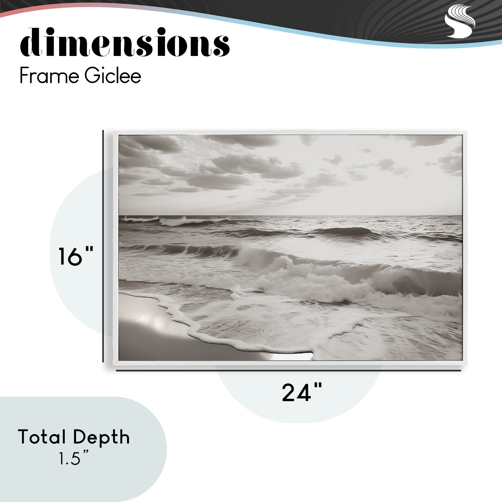 Beach View Reverie White Framed Giclee Art, design by Decent Exposures