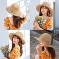 thumbnail image 7 of 2025 Elegant Crochet Straw Hat with Ruffle Detail, Vintage Ruffle Crochet Straw, Foldable Hand-Woven Sun Hat for Women, 7 of 7