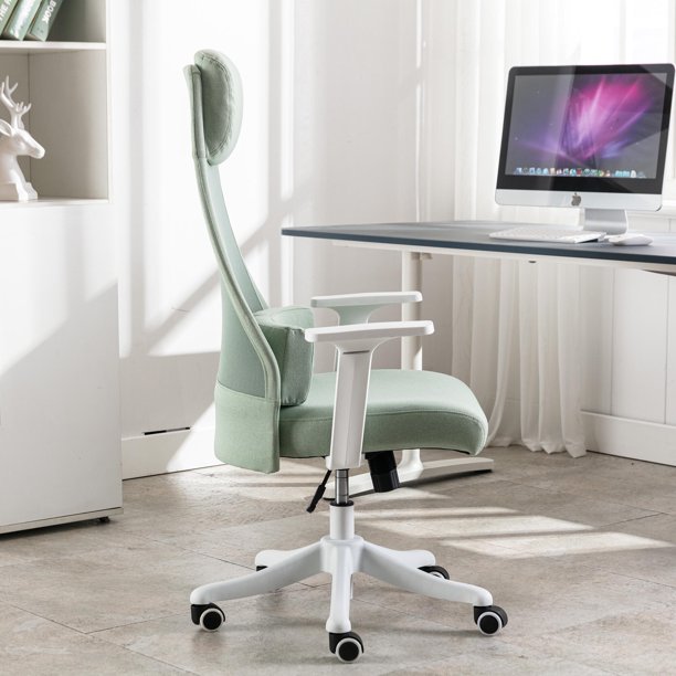 Ergonomic Office Task Chair with Adjustable Lumbar Support and Movable ...