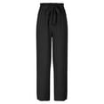 thumbnail image 6 of Work Pants Women, Womens Solid Color Pocket High Waist Adjustable Lace Up Knot Loose Pants Women High Waisted Pants (Black,XL), 6 of 8
