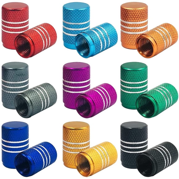 36 Bouchons de Tige de Valve de Pneu, FineGood Bouchon de Valve de Pneu en Aluminium Couvre la Tige de Valve Universelle pour les Voitures, les Vélos,