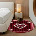 thumbnail image 3 of Valentine's Day Washable Round Area Rug 4 ft, Love Heart Buffalo Plaid, Soft Non Slip Rugs Stain Repellent Indoor Felt Carpet for Living Dining Room Bedroom Home Office, 3 of 9