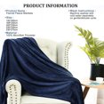 thumbnail image 2 of PiccoCasa All Season Lightweight Plush Fleece Blanket Soft Warm Flannel Bed Blanket Navy Blue Full (78"x90"), 2 of 6
