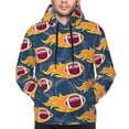 thumbnail image 2 of Bingfone Burning Rugby Balls Men's Drawstring Hoodie Long Sleeve Pocket Sweatshirts-Medium, 2 of 6