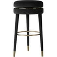thumbnail image 2 of Home Square 3 Piece Swivel Velvet Upholstery Counter Stool Set in Black, 2 of 3