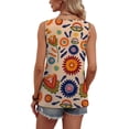 thumbnail image 5 of Ronuti Tank Tops for Women Summer Tops Trendy Dressy Casual Spring Vacation Outfits Crewneck Button Down Sleeveless Shirts, 5 of 8