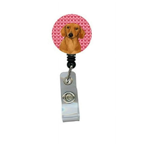 Carolines Treasures LH9132BR Dachshund Valentines Love and Hearts Retractable Badge Reel or ID Holder with Clip