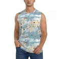 thumbnail image 2 of Lsque Animals Travel World Map Print Men's Cotton Blend Sleeveless Muscle Shirts (S-3XL)- Moisture Wicking, Odor Protection, UPF 30+,X-Large, 2 of 8